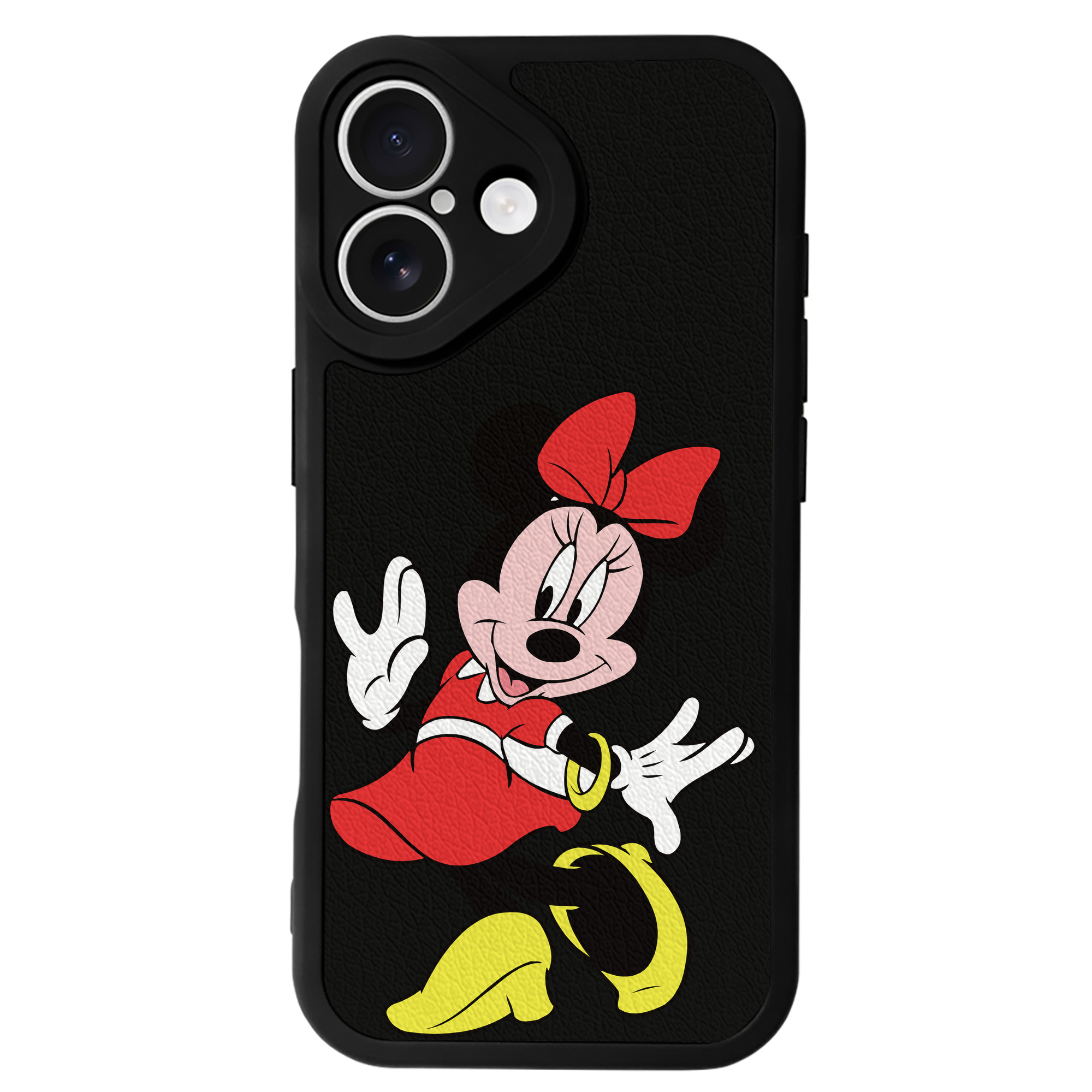 （画像用） ミッキーマウス Mickey Mouse 【iPhone 16シリーズ対応】シリコンスマホケース（レザー調） 材質：シリコン